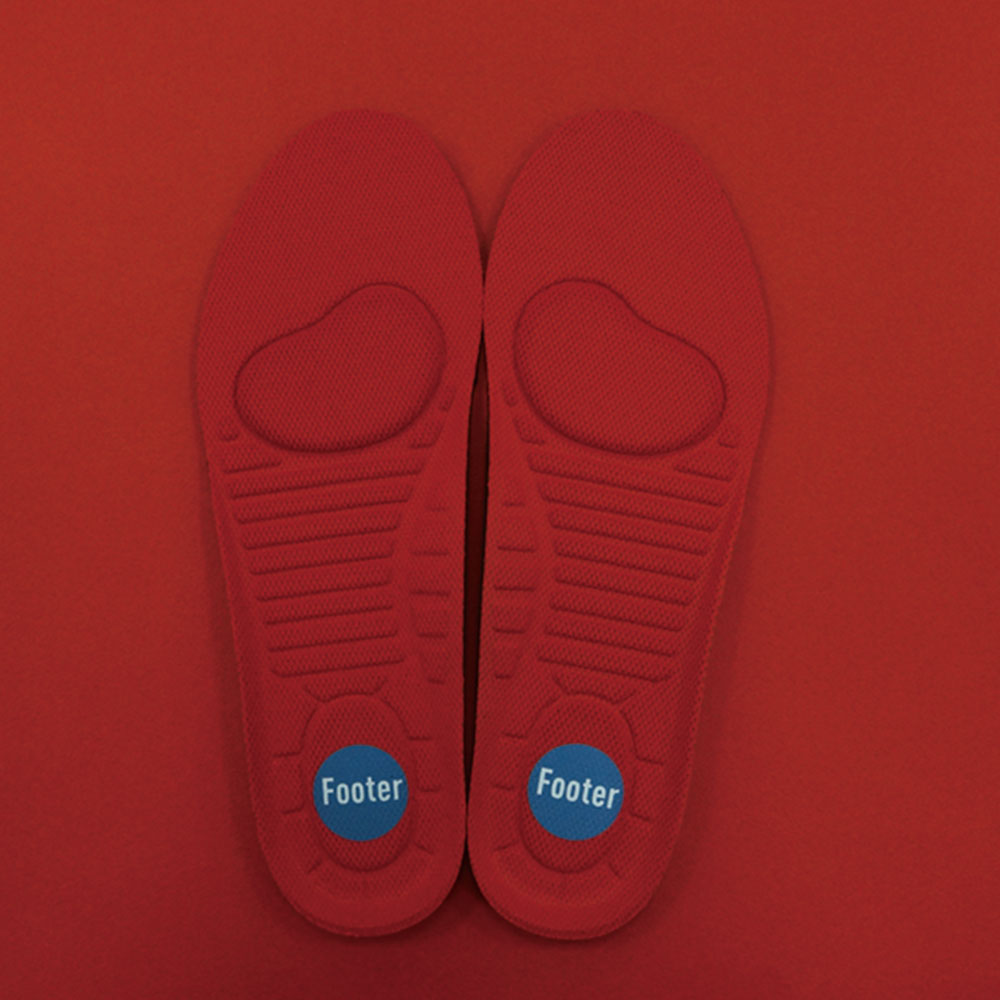 【FOOTER除臭襪】旋壓抗引機能鞋墊(PF02-紅)