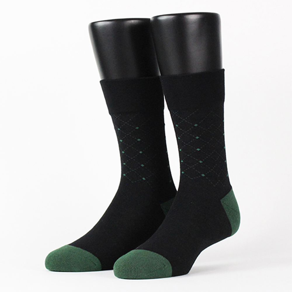 【FOOTER除臭襪】零束縛．線條格紋紳士襪-男女款(Q54-黑)
