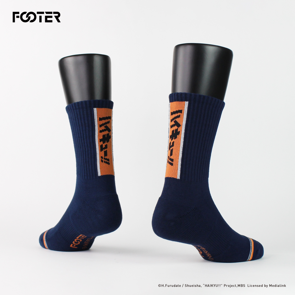 【FOOTER除臭襪】排球少年!!運動高筒襪-男女款(HF02-藍)