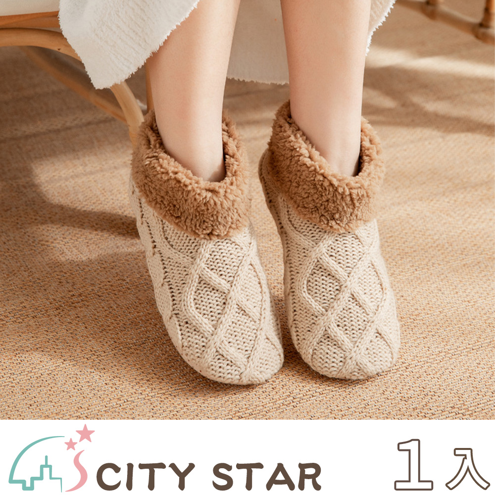 【CITY STAR】日式居家加厚加絨保暖襪