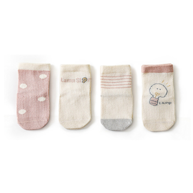 【品樂．LaVie】春夏薄棉網眼童襪可愛萌趣系列(燈泡四雙組)