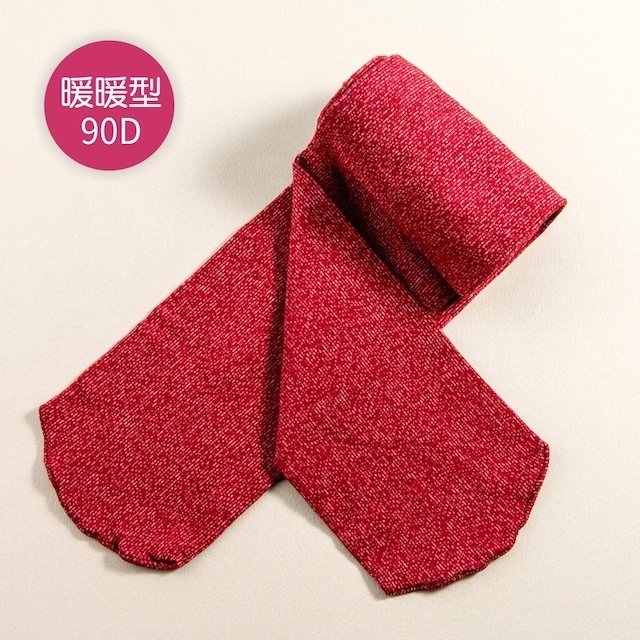 【公主童襪】90D秋冬紅色超細纖維花紗款兒童褲襪