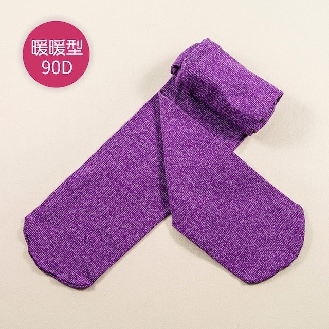 【公主童襪】90D秋冬紫色超細纖維花紗款兒童褲襪