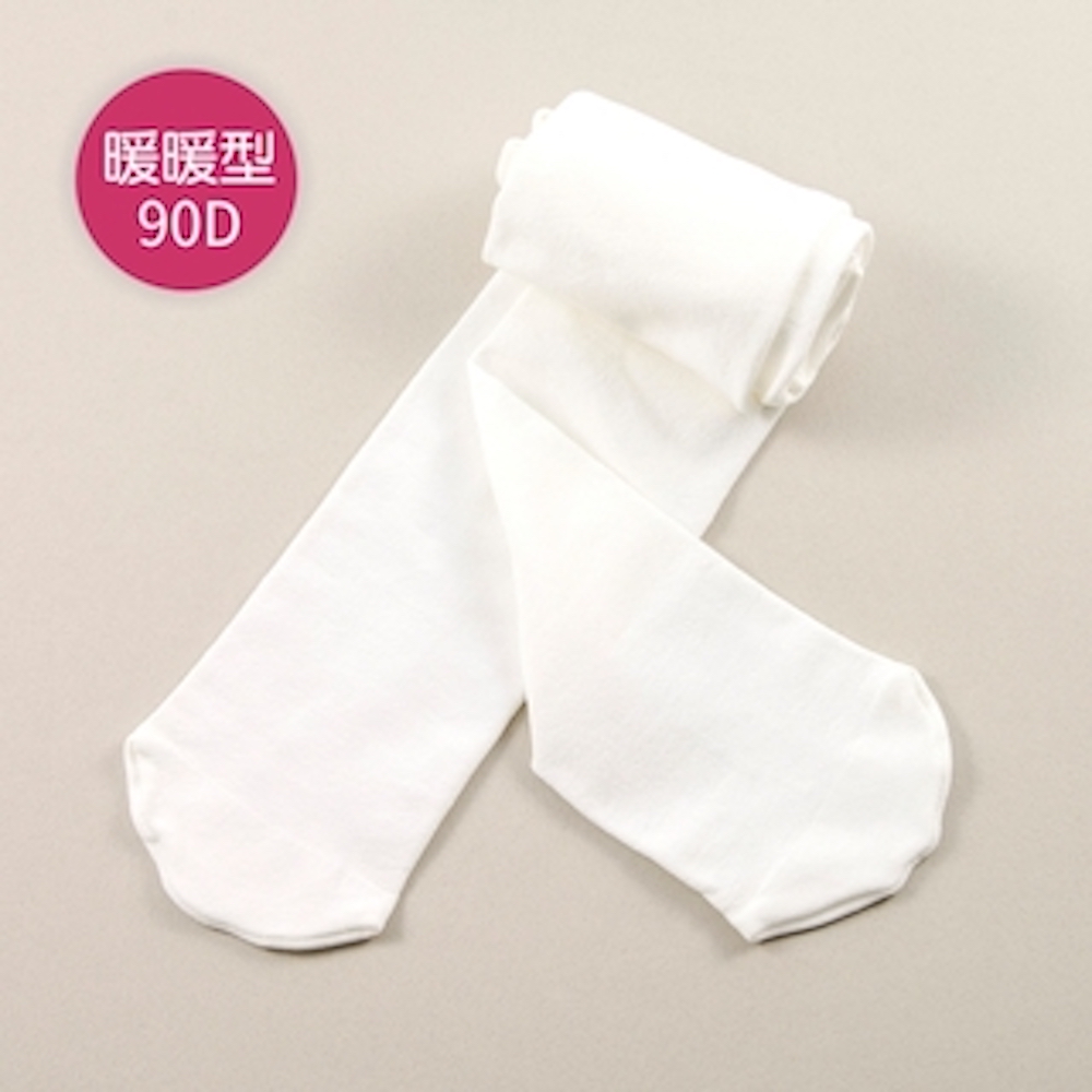 【公主童襪】90D秋冬溫暖米白色超細纖維兒童褲襪