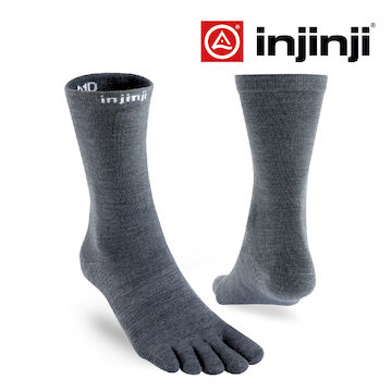 【Injinji】LINER中筒羊毛內襪-石墨色