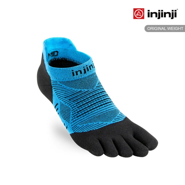 【injinji】RUN 吸排五趾隱形襪-水藍