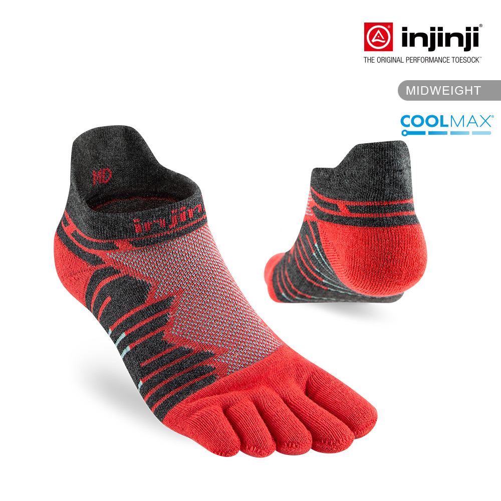 【INJINJI】Ultra Run終極系列五趾隱形襪 (火山紅)NAA6505 五指襪 五趾襪 機能襪 跑襪 運動襪