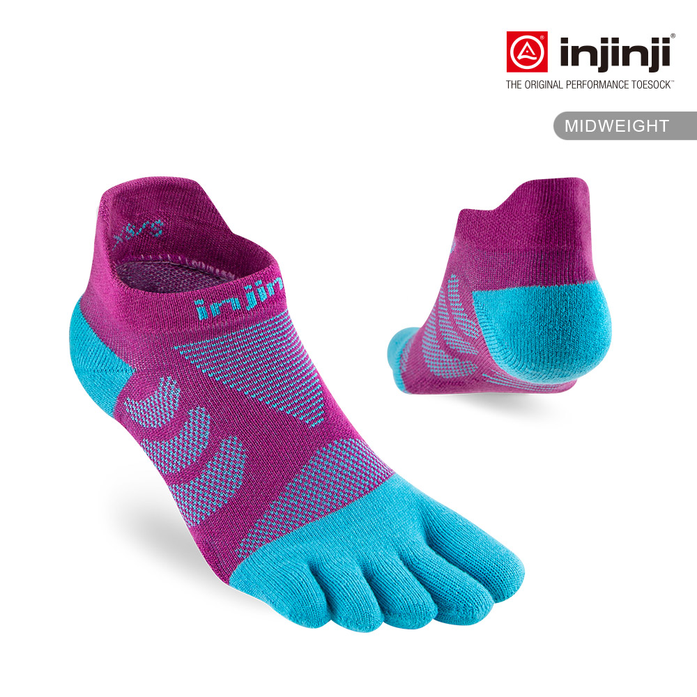 【injinji】女 Ultra Run終極系列五趾隱形襪 (果醬紫) - NAA66 | 吸濕排汗 輕量透氣 跑步襪
