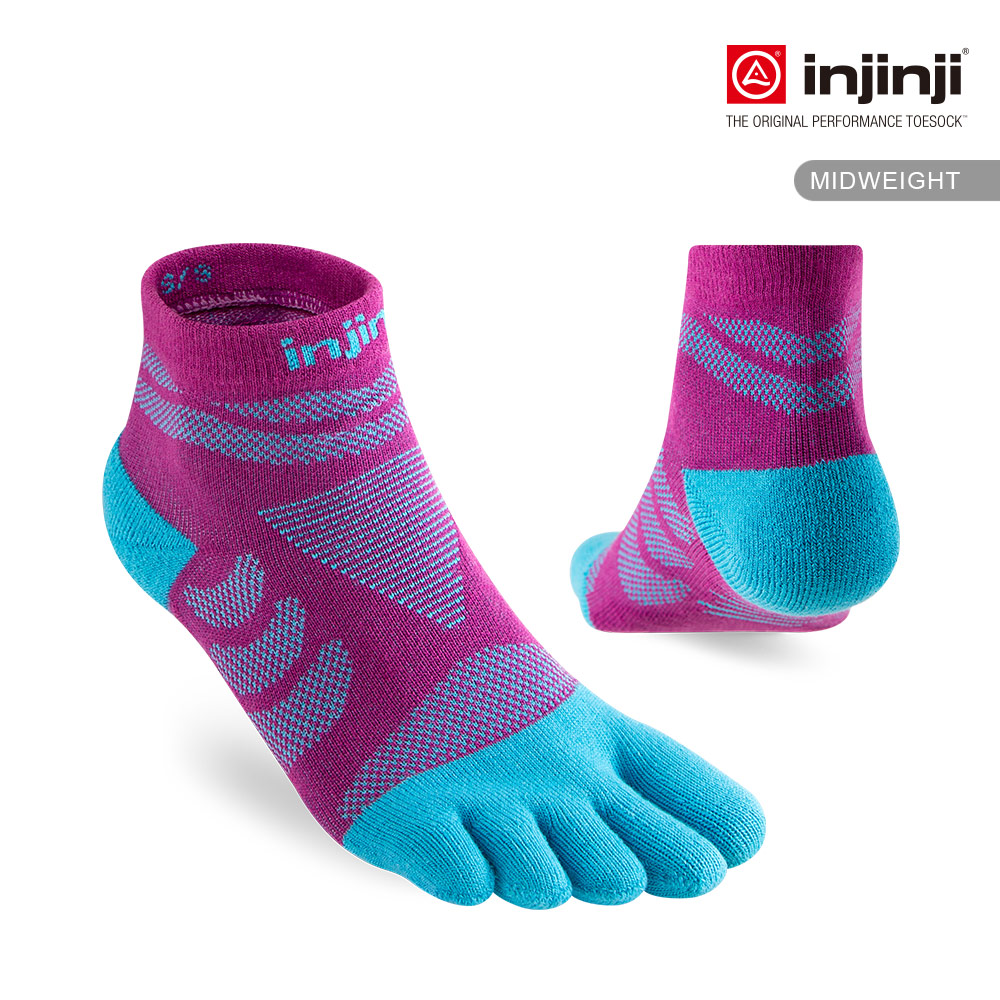 【injinji】女 Ultra Run終極系列五趾短襪 (果醬紫) - NAA69 | 避震緩衝 推薦路跑用