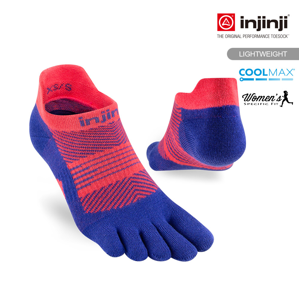 【injinji】RUN 女輕量吸排五趾隱形襪(天堂紅)-WAA09 | COOLMAX 吸濕排汗 女生腳型 專用五趾襪