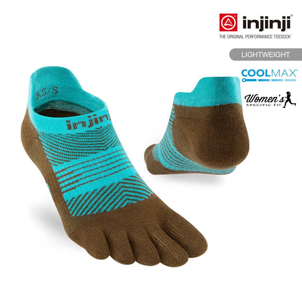 【injinji】RUN 女輕量吸排五趾隱形襪(海藍)-WAA09 | COOLMAX 吸濕排汗 女生腳型 專用五趾襪