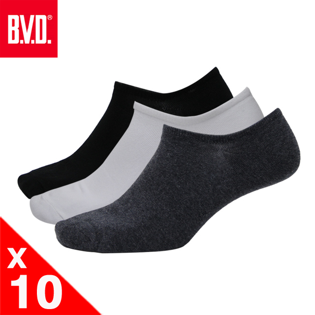 BVD男細針低口直角襪-10雙組