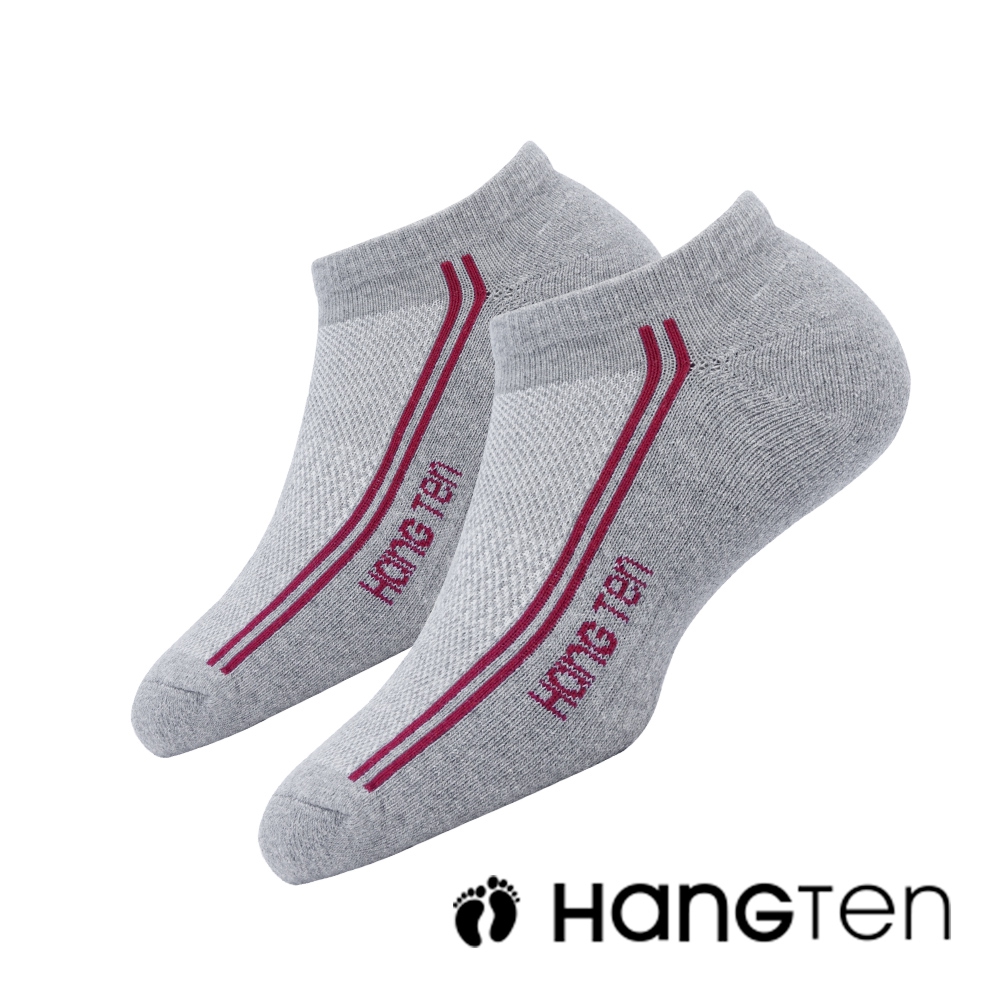 【HANG TEN】 運動款船型運動襪 4雙入組_淺灰(HT-320)