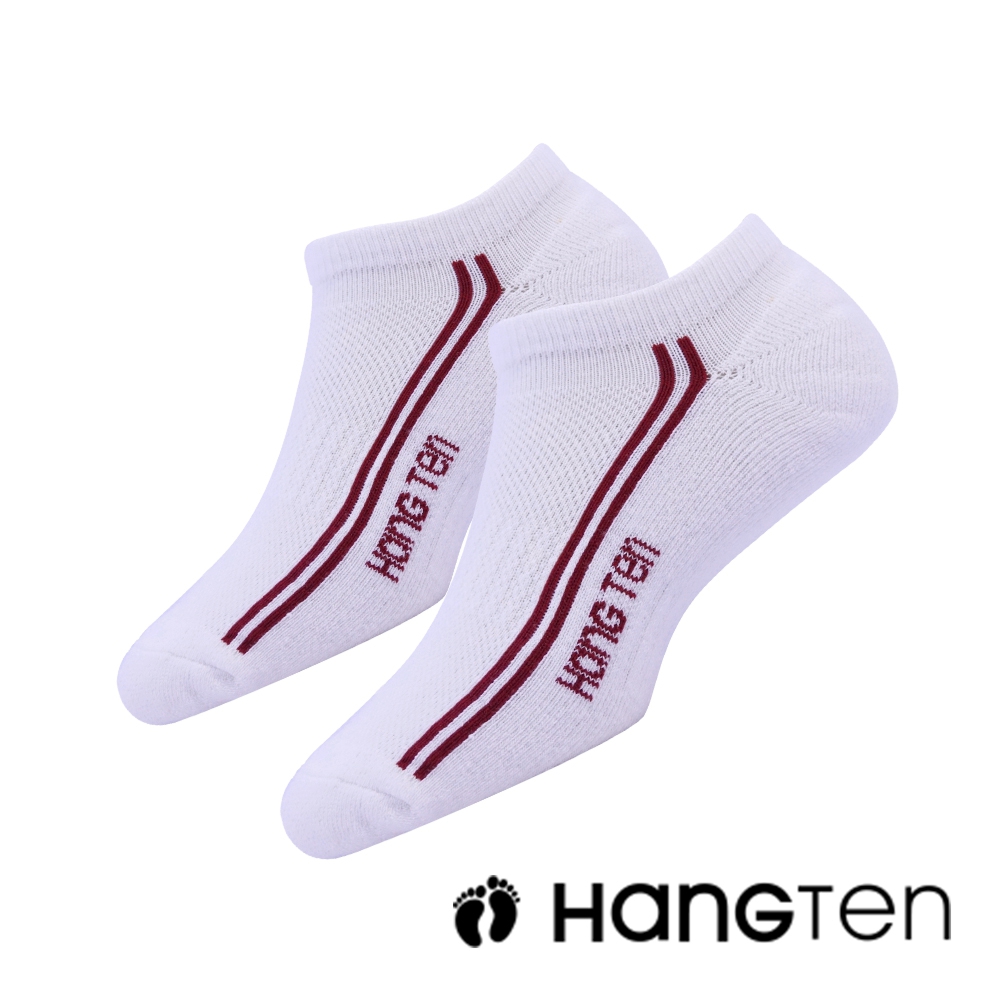 【HANG TEN】 運動款船型運動襪 4雙入組_白(HT-320)