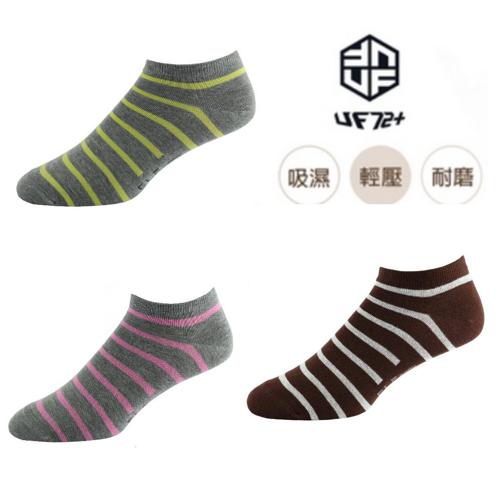 [UF72 elf日風精舒棉絲柔斑馬船型女襪UF6054三入組20-24
