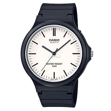 【CASIO】 簡約指針式撞色錶盤設計-白面羅馬字 (MW-240-7E)