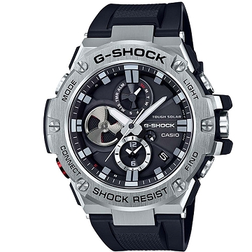 【CASIO】G-SHOCK G-STEEL 電力提示窗 藍芽錶 (GST-B100-1A)