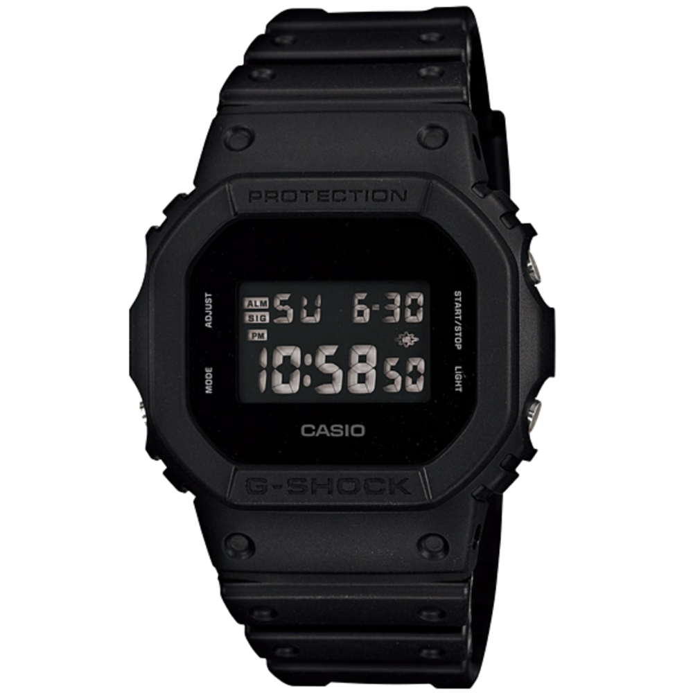 【CASIO】G-SHOCK 低調中的奢華經典休閒錶-(DW-5600BB-1)