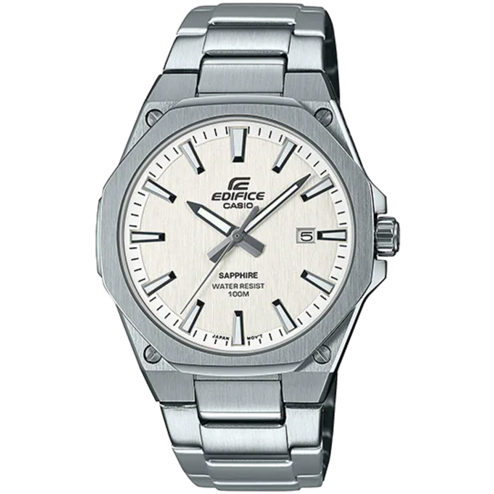 【CASIO】EDIFICE 紳士時尚藍寶石玻璃鏡面不鏽鋼腕錶(EFR-S108D-7A)白面