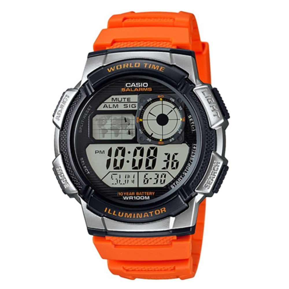 CASIO 10年電力運動數位潮流腕錶AE-1000W-4B