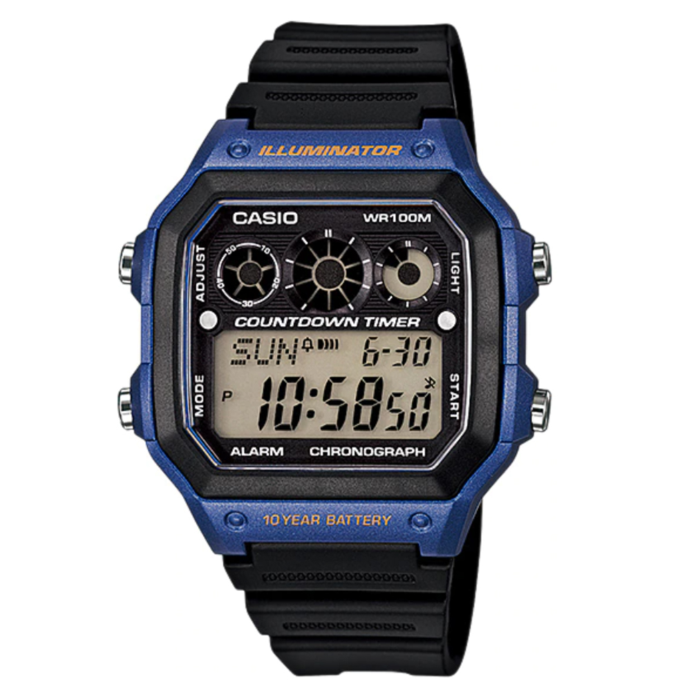 CASIO 10年電力數位腕錶 AE-1300WH-2A