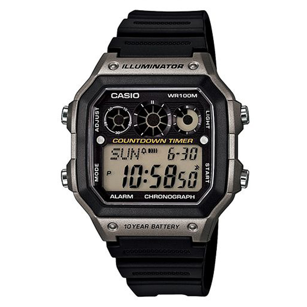 CASIO 10年電力數位腕錶 AE-1300WH-8A
