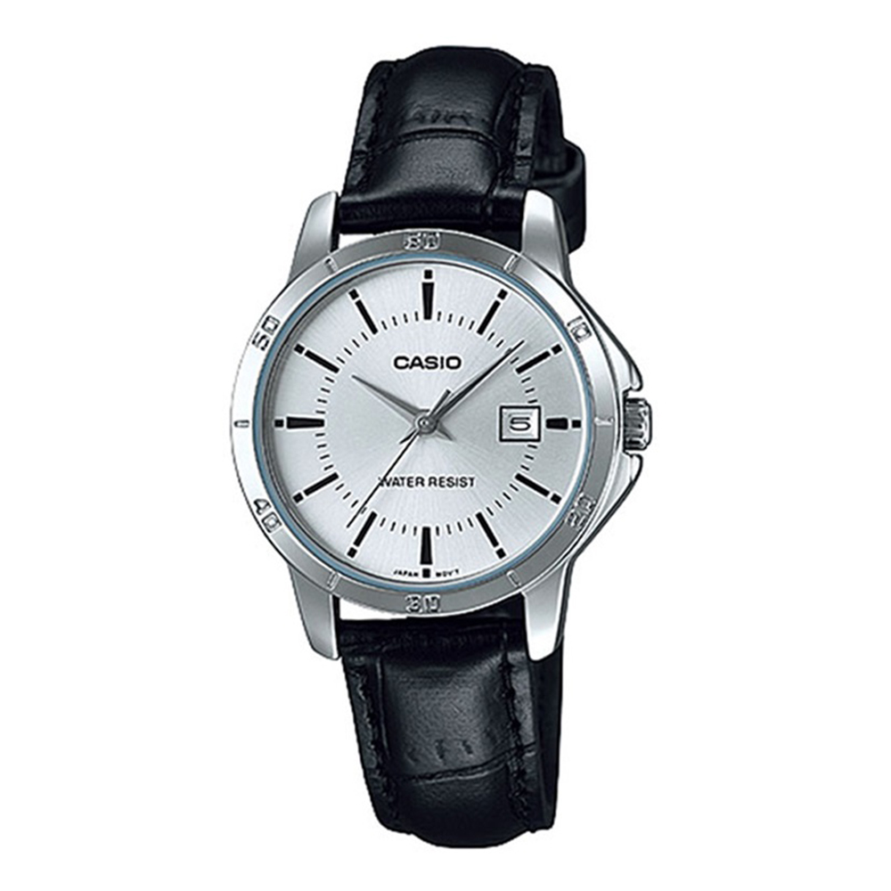 【CASIO】都會女子成熟魅力風格腕錶-銀白面 (LTP-V004L-7A)