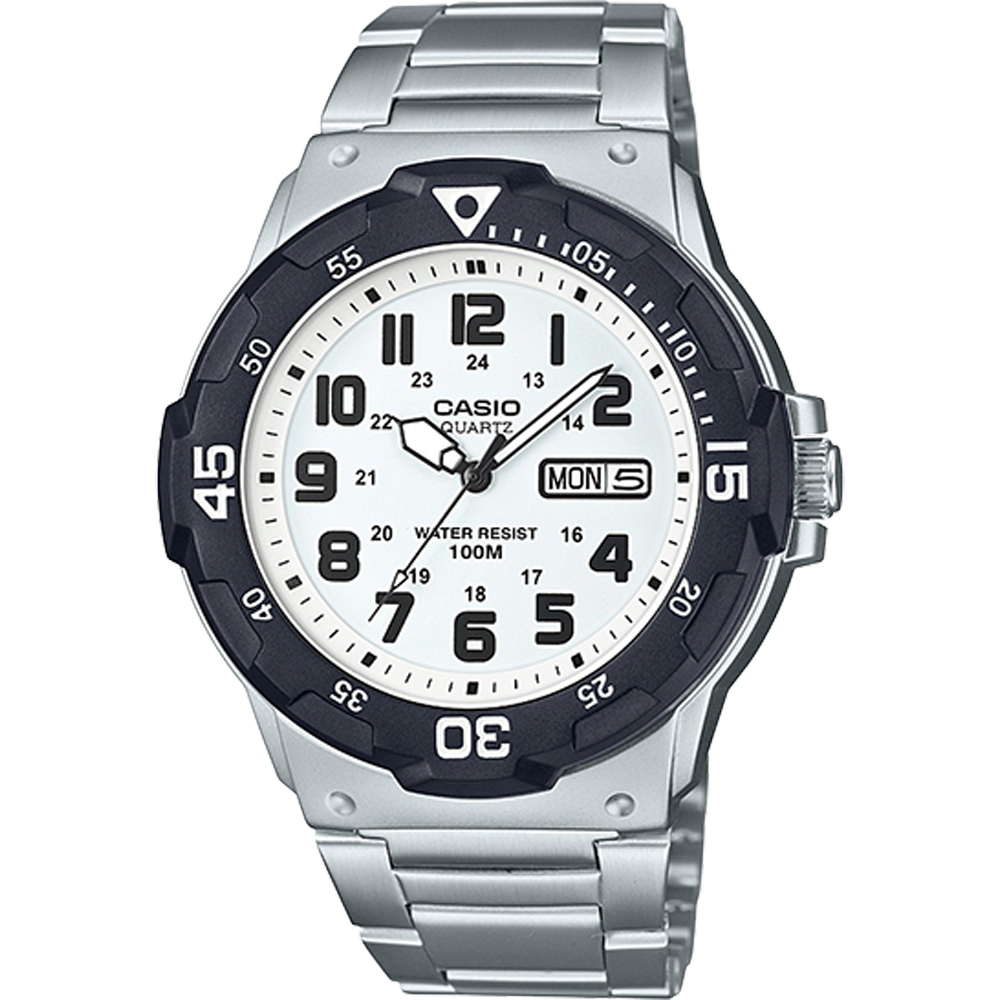 【CASIO】潛水風格不鏽鋼腕錶-白面(MRW-200HD-7B)