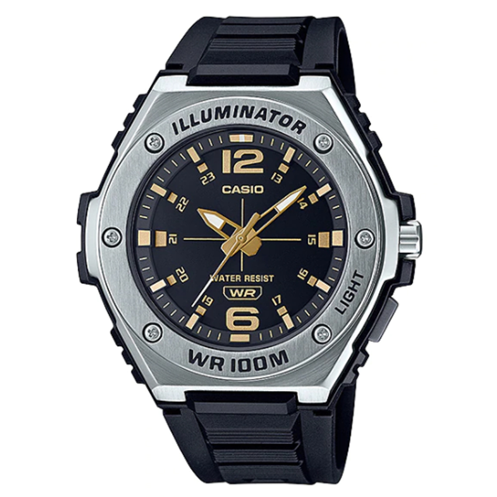 CASIO 卡西歐 重機械工業風格腕錶-黑X金(MWA-100H-1A2)