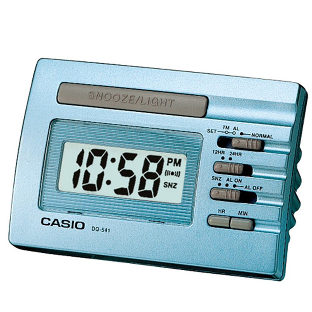 CASIO 數字小型電子鬧鐘-藍