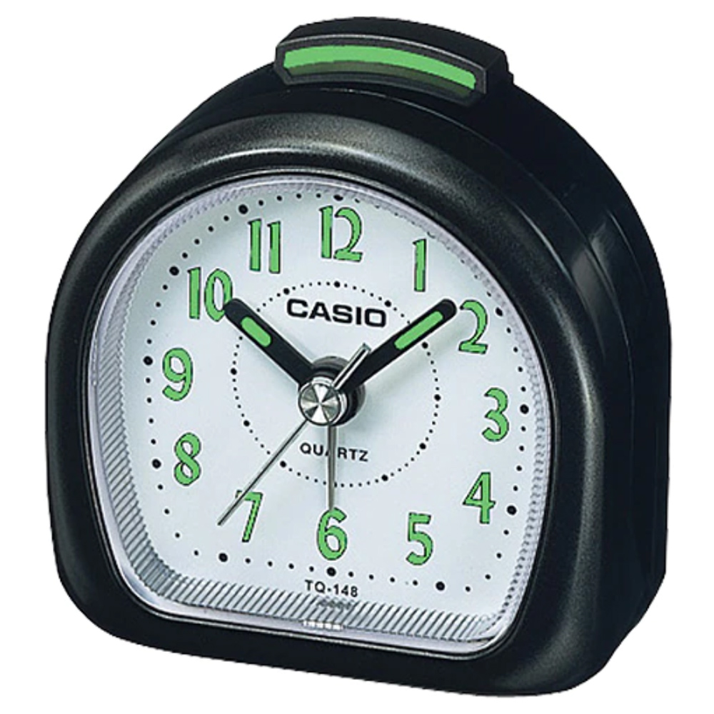 【CASIO 】夜光指針桌上型鬧鐘(黑)