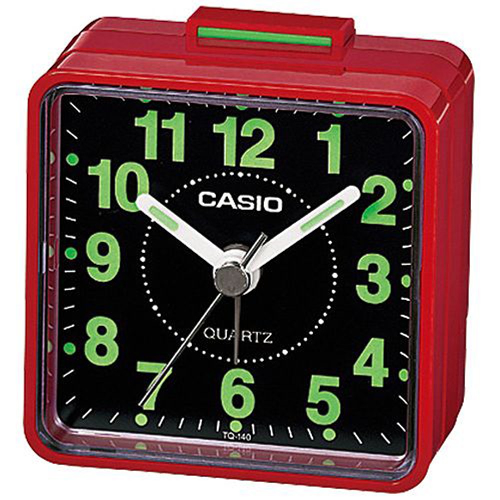【CASIO 】桌上型指針鬧鐘(黑面紅殼)