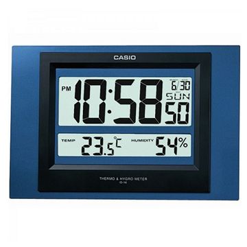 CASIO 數位溫度顯示掛鐘/座鐘兩用-藍