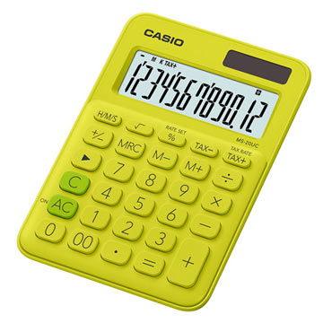 【CASIO】12位元甜美馬卡龍色系列計算機-(MS-20UC-YG)芥末黃