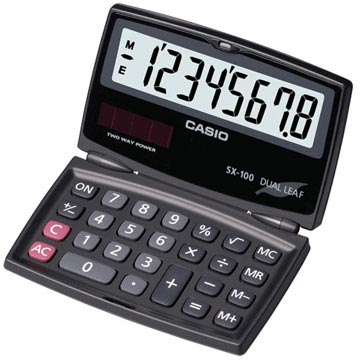 【CASIO】國家考試用摺疊攜帶型8位數計算機-(SX-100)