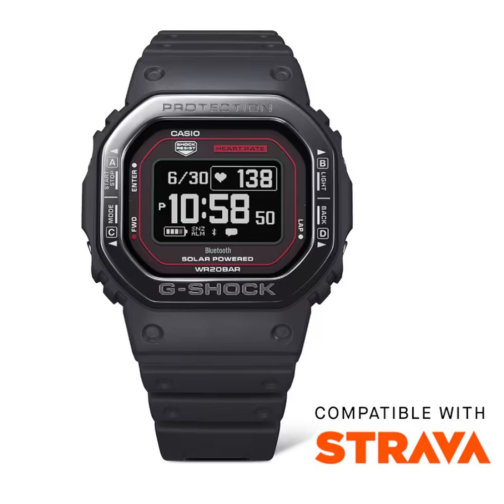 【CASIO 卡西歐】G-SHOCK G-SQUAD系列 太陽能 藍芽運動電子錶 黑 DW-H5600MB-1A4 44.5mm