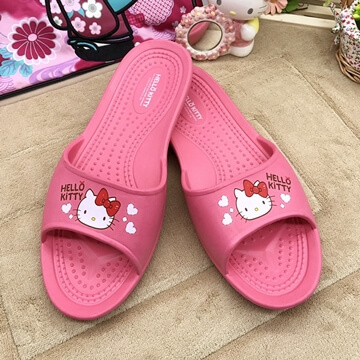 【蘿亞家居】Hello Kitty凱蒂貓室內室外浴室萬用抗滑EVA超輕拖鞋 粉紅色