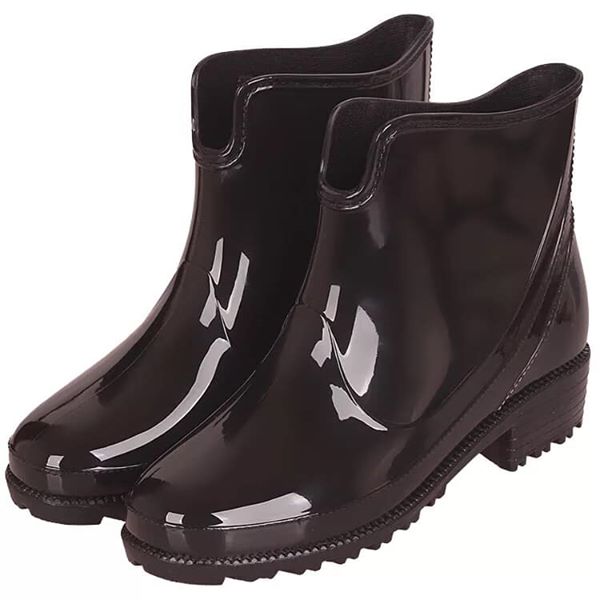 歐美時尚型女雨鞋 工作鞋 防水 耐磨 -黑色