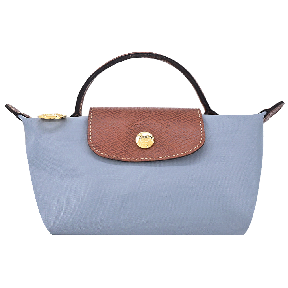 LONGCHAMP LE PLIAGE系列再生尼龍手提化妝包(鋼灰)