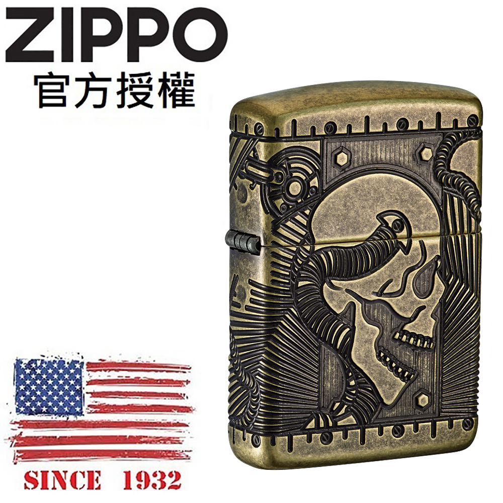 ZIPPO Steampunk 蒸汽龐克-骷髏頭(加厚版)防風打火機