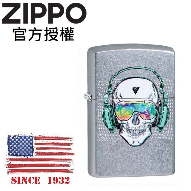 ZIPPO Skull Headphone Design 耳機骷髏設計防風打火機