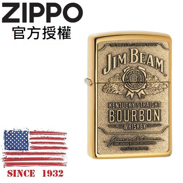 ZIPPO Jim Beam® 金賓威士忌系列-銅徽章防風打火機