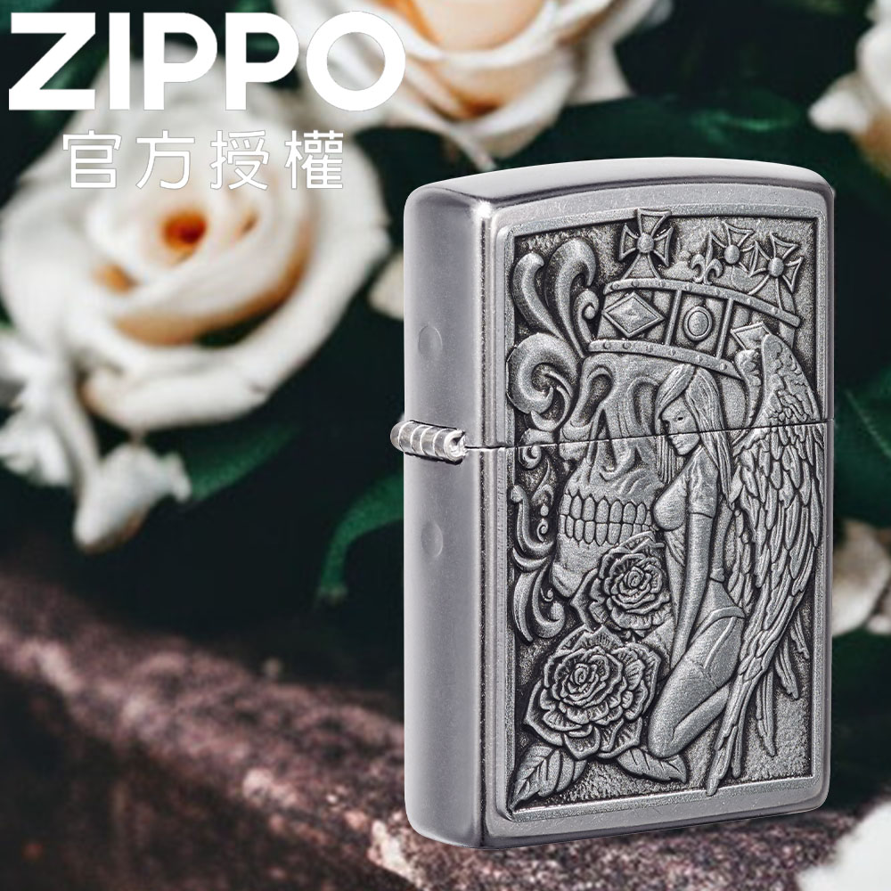 ZIPPO Skull and Angel Emblem Design 骷髏與天使防風打火機