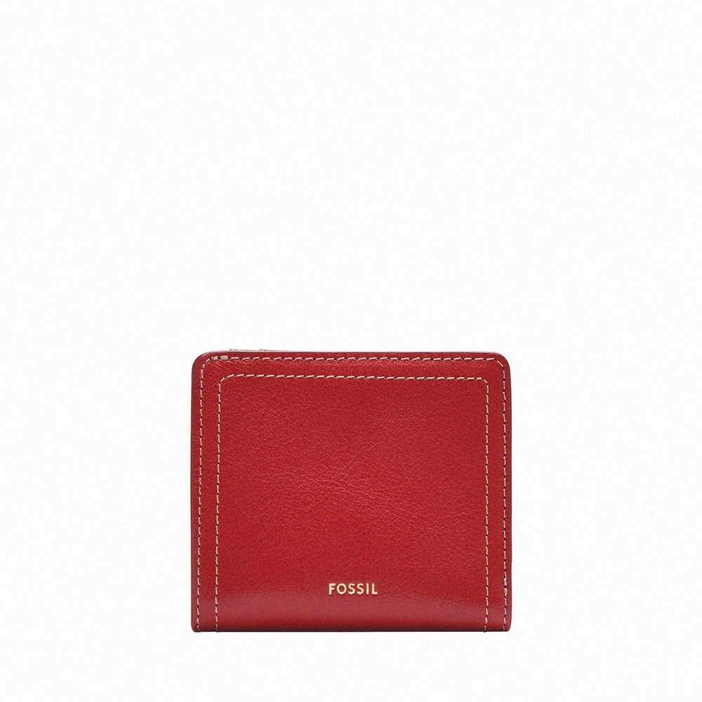 FOSSIL Logan 真皮RFID防盜短夾-紅色 SL7829615