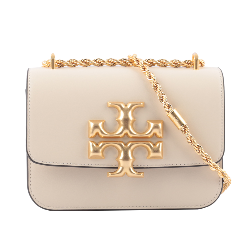 TORY BURCH Eleanor 大標誌翻蓋小款二用包(白色) 73589 122