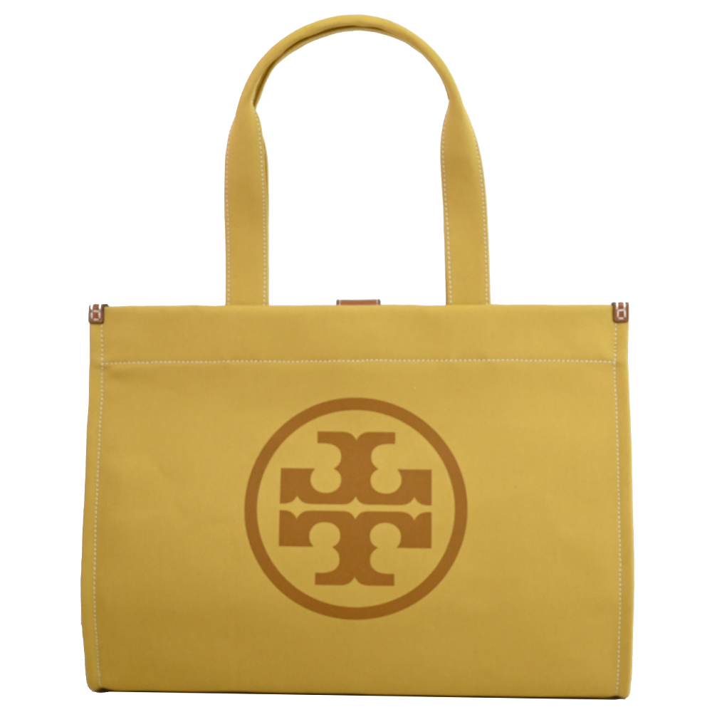 TORY BURCH 148792 經典LOGO帆布大托特包.黃