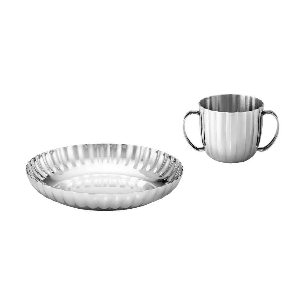 Georg Jensen 喬治傑生 BERNADOTTE 兒童餐具套裝 深盤和水杯(10019292)