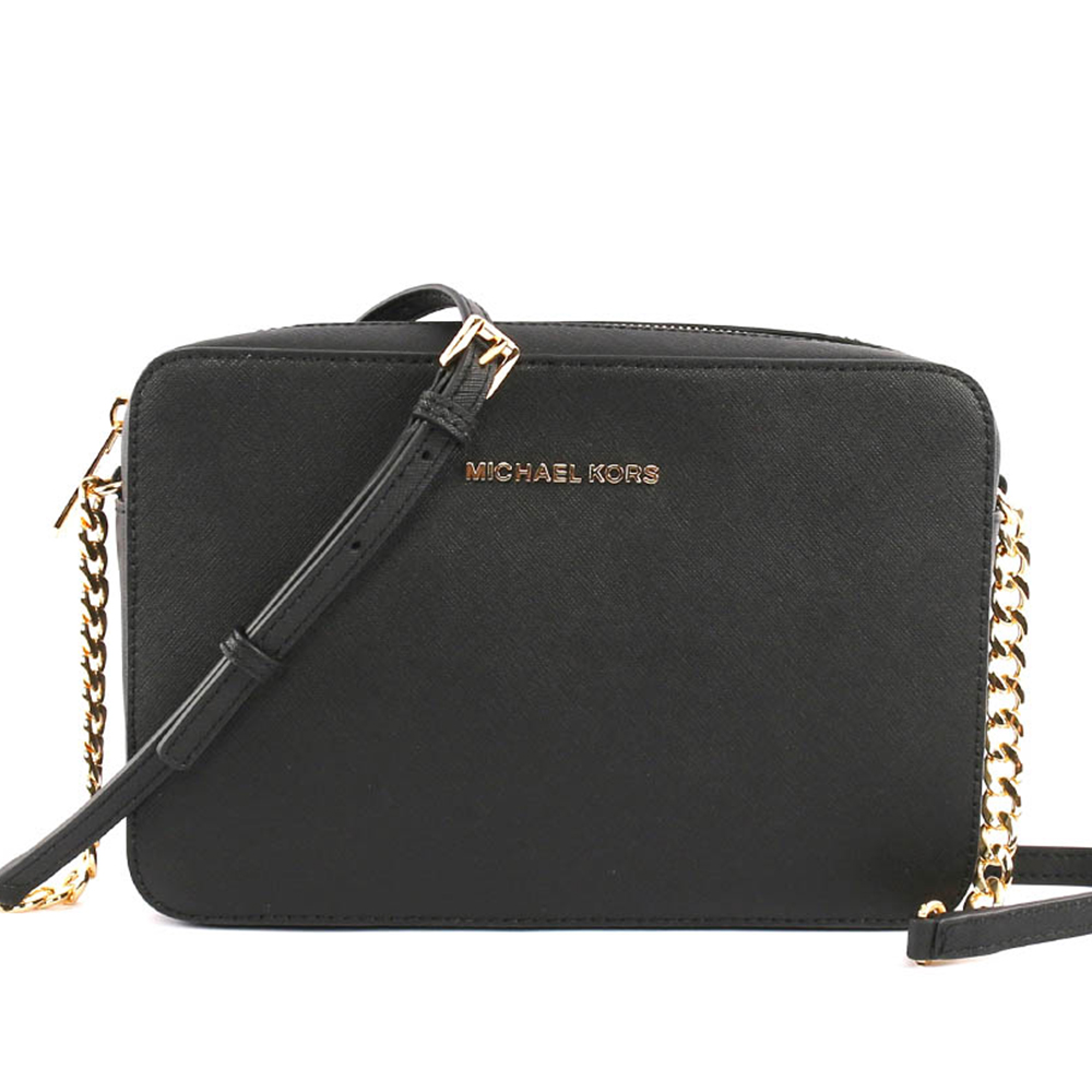 MICHAEL KORS 金字logo方形鏈帶斜背包(黑色) 35T8GTTC9L BLACK