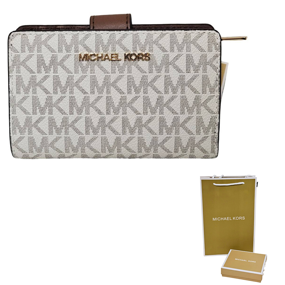 Michael Kors JET SET TRAVEL系列 金字LOGO 防刮牛皮皮革 中夾