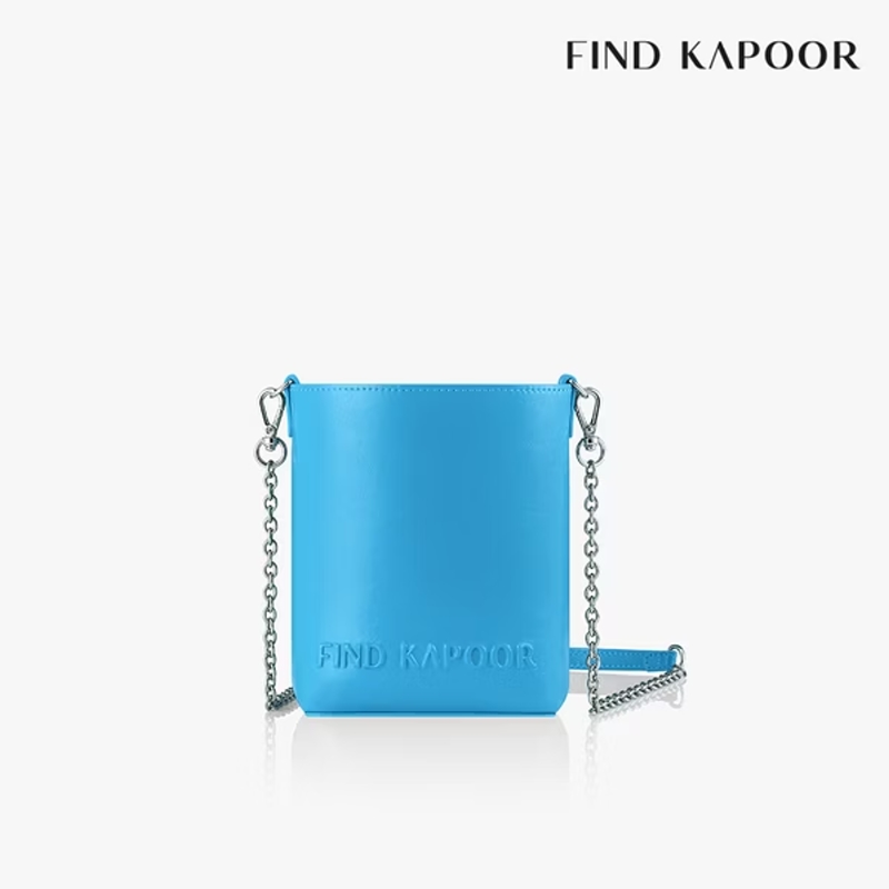 【FIND KAPOOR】MINI PINGO FBPG12ECATQ字母鍊帶系列 手提斜背水桶包- 藍色
